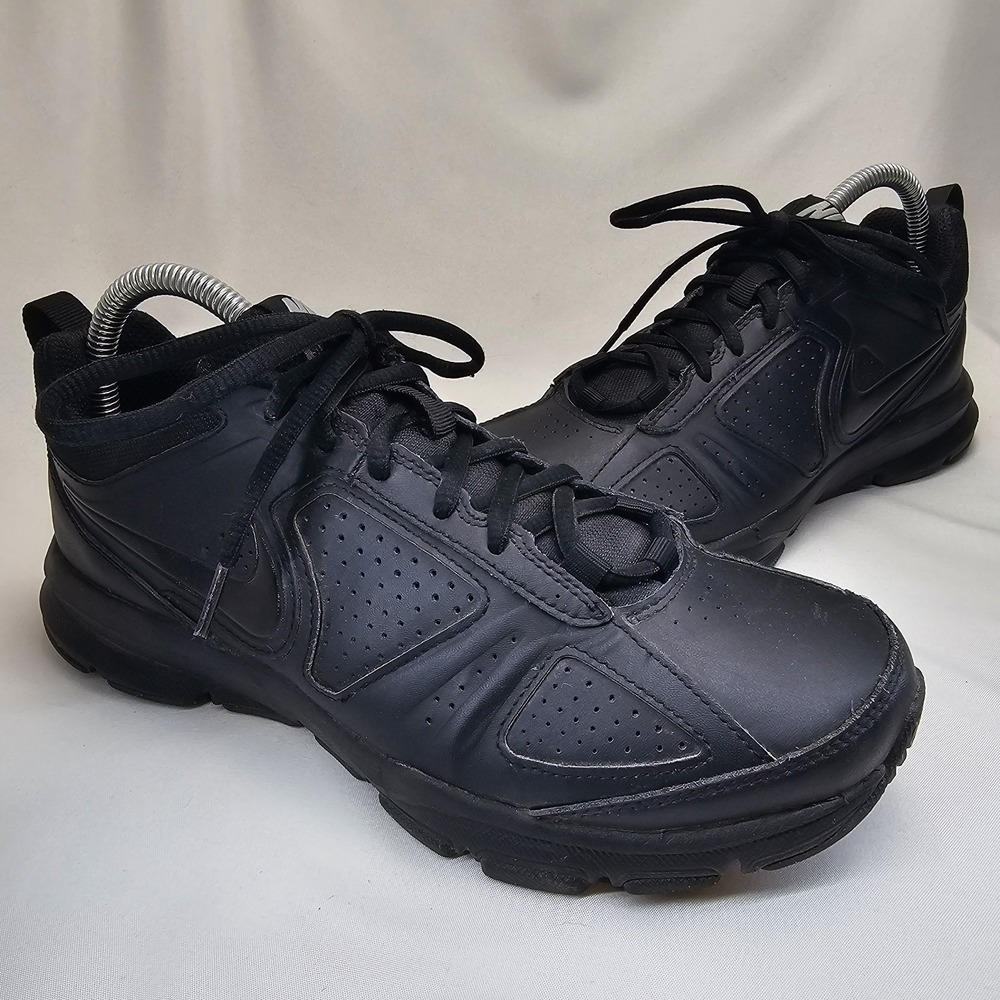Nike‎ T-Lite XI Slip Resistant Black Leather Shoes Women's Size 8.5  638598-003